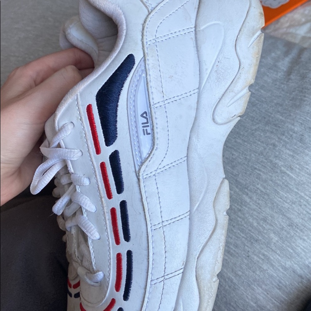 White chunky Filas